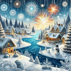 Пазл: Новогодние кружева 