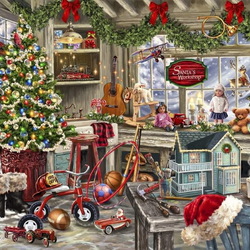 Пазл: Мастерская Санты 