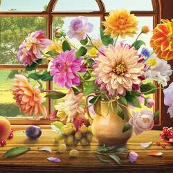 Пазл: окно & стол