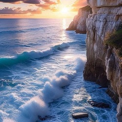 Пазл: Закат на море