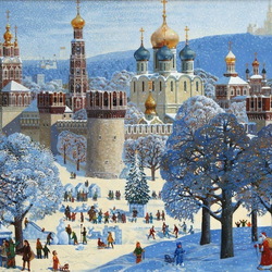Пазл: Новодевичий монастырь в Москве зимой