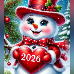 Пазл: Поздравление от снеговичка