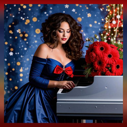 Пазл: Девушка с букетом гербер