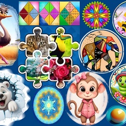 Пазл: Веселые зверюшки