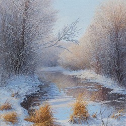 Пазл: Пейзаж зимнего утра