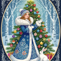 Пазл: Новогодняя красавица наряжена