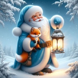 Пазл: Дед Мороз и лиса