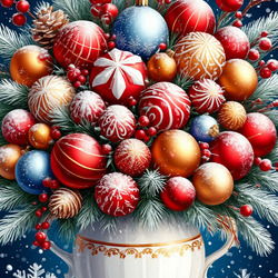 Пазл: Новогодний букет из конфет