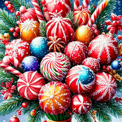 Пазл: Новогодний букет из конфет