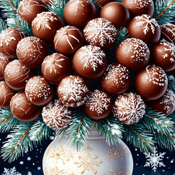 Пазл: Новогодний букет из шоколадных конфет