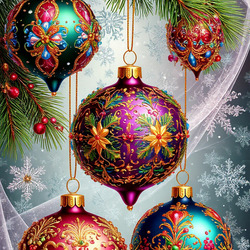 Пазл: Ёлочные украшения