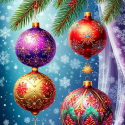 Пазл: Ёлочные украшения