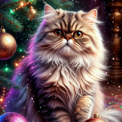 Пазл: Новогодний котик