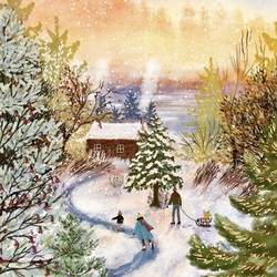 Пазл: Новогодние ёлки 