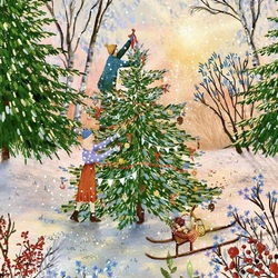 Пазл: Рождественская елка в лесу