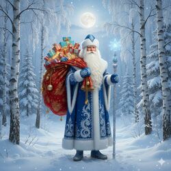 Пазл: Дед Мороз с мешком подарков