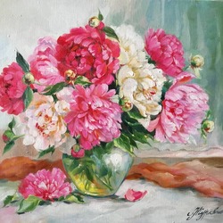 Пазл: Пионы у окна 