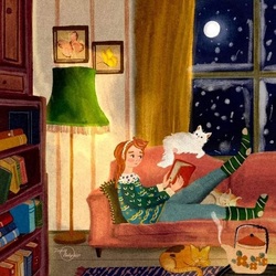 Пазл: С кошкой у окошка