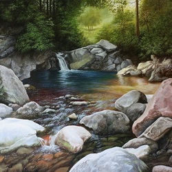 Пазл: Бежит ручей - течёт ручей