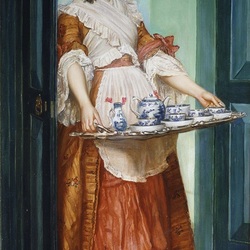 Пазл: Поднос с чаем