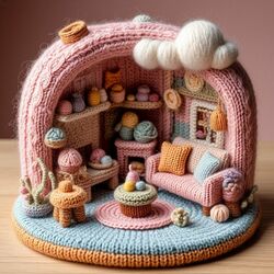 Пазл: Вязанная комната