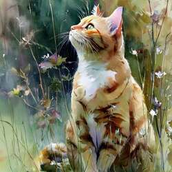 Пазл: Рыжий кот 