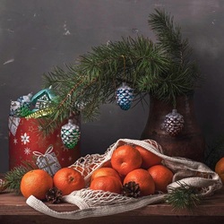 Пазл: С мандаринами 