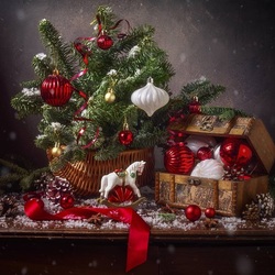 Пазл: Новогодняя лошадка