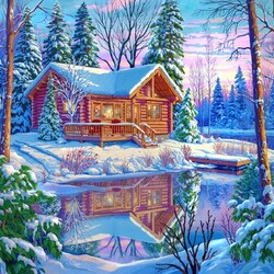 Пазл: Зимнее озеро