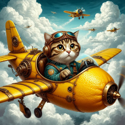 Пазл: Кот - пилот