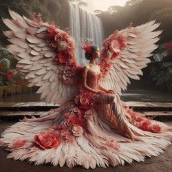 Пазл: Ангел у водопада