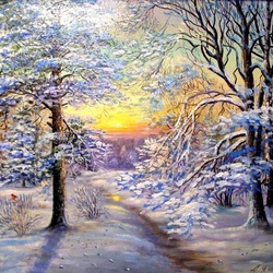 Пазл: Шагает по земле зима