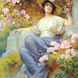 Пазл: Среди цветов