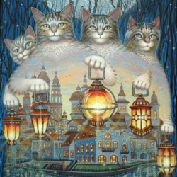 Пазл: Коты-фонарщики