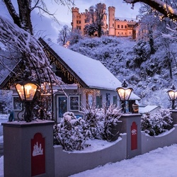 Пазл: Vista del castello di Hohenschwangau