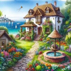 Пазл: Домик у моря