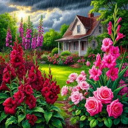 Пазл: Дом в саду