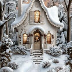Пазл: Заснеженный домик