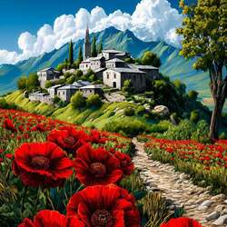 Пазл: Маковый пейзаж 