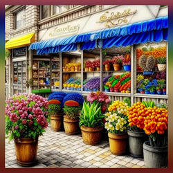 Пазл: У цветочного магазина
