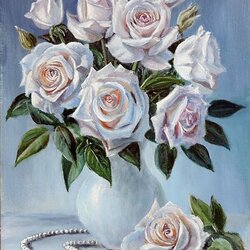 Пазл: Белые розы 