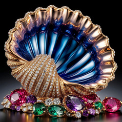 Пазл: Ракушка из золота и драгоценных камней
