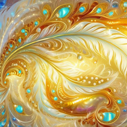 Пазл: Арт с фрактальными перьями