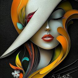 Пазл: Дама в оранжевой шляпе