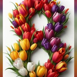 Пазл: Тюльпаны к празднику
