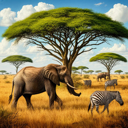 Пазл: Животный мир саванны
