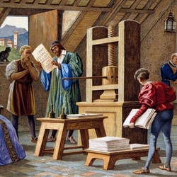 Пазл: Печатная мастерская Иоганна Гутенберга