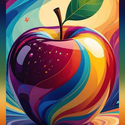 Пазл: Яблочко цветное