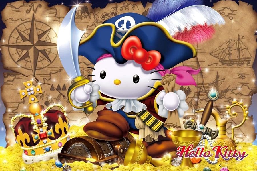 Treasure hello. Хеллоу Китти пират. Пазл Хелло Китти. Хэллоу Китти пазлы. Ahoy пират.