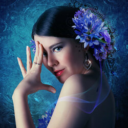 Пазл: Голубые цветы